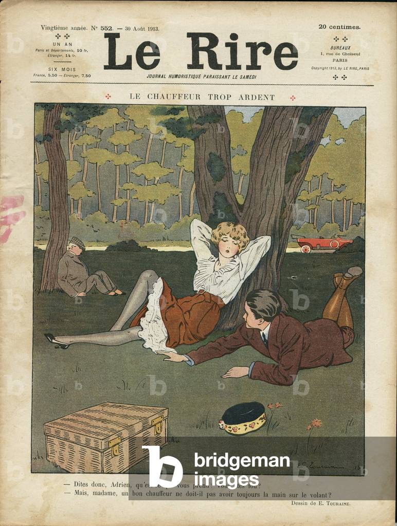 "Illustrazione di Ed. Touraine (1883-1916) per la coperta di Le Laugher" 1913
