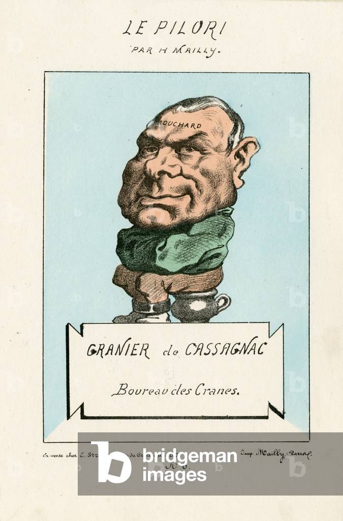 Le Pilori (Mailly), number 6, circa 1870 - Illustration by Mailly (1829-?) : Skull Executioner - Second Empire, War 1870-1871 - Cassagnac Granier de - Scatology