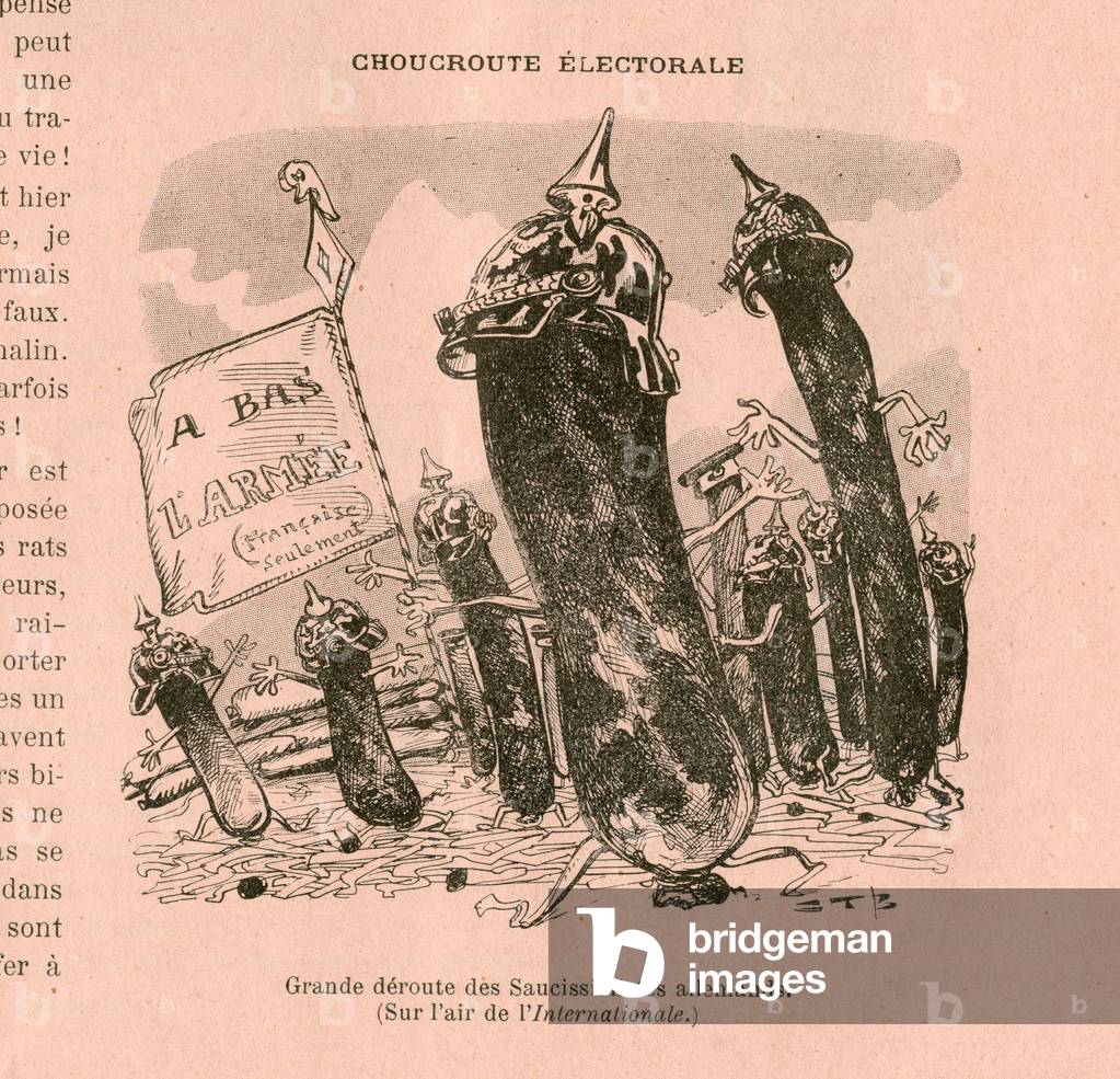 L'Indiscret, Satirique en N & B, 1907_3_6: Antimilitarism, Germany Prussia, Helmet a pointe, International, Socialism, German Social Democratization - Pork Illustration by Tiret-Bognet (1855-1935)