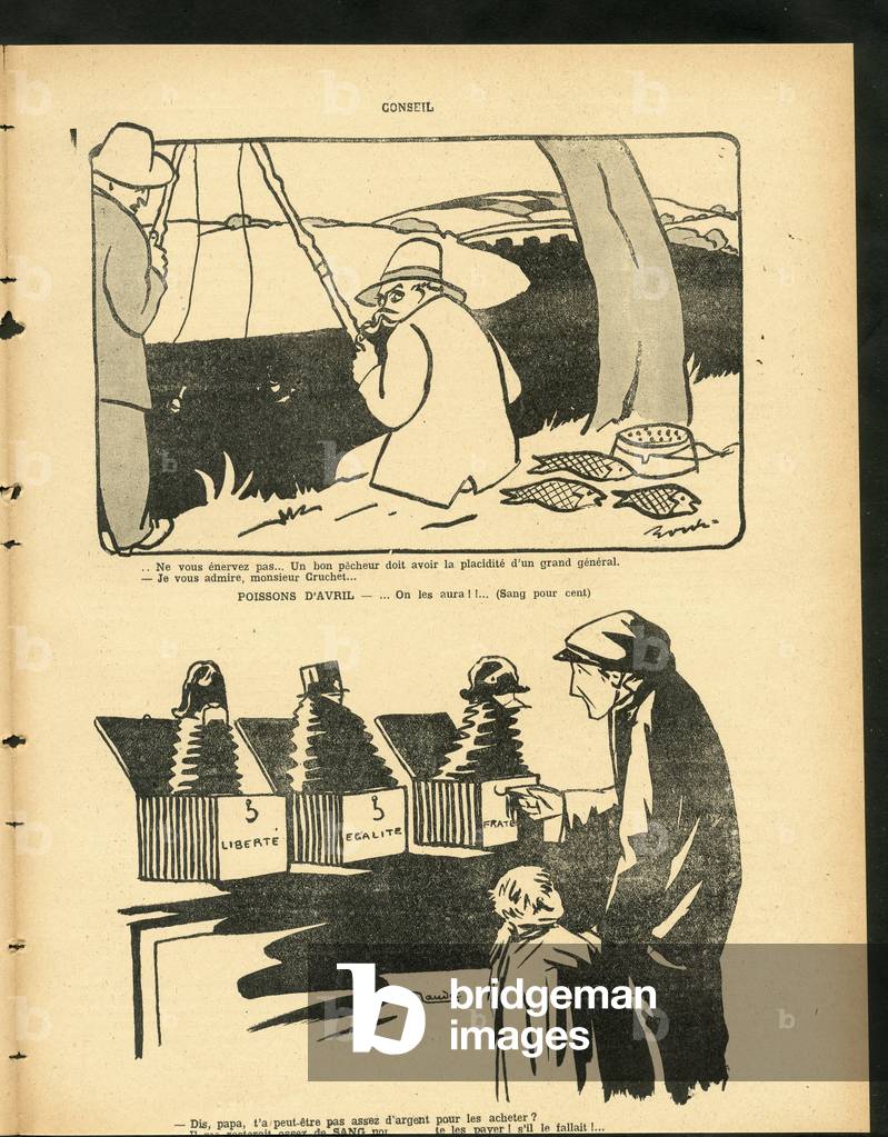 Les Hommes du jour, Satirique en N & B, 1919_4_12: War of 14 -18, Profit Profits, Pacifism - Clemenceau George Illustration by Maudet