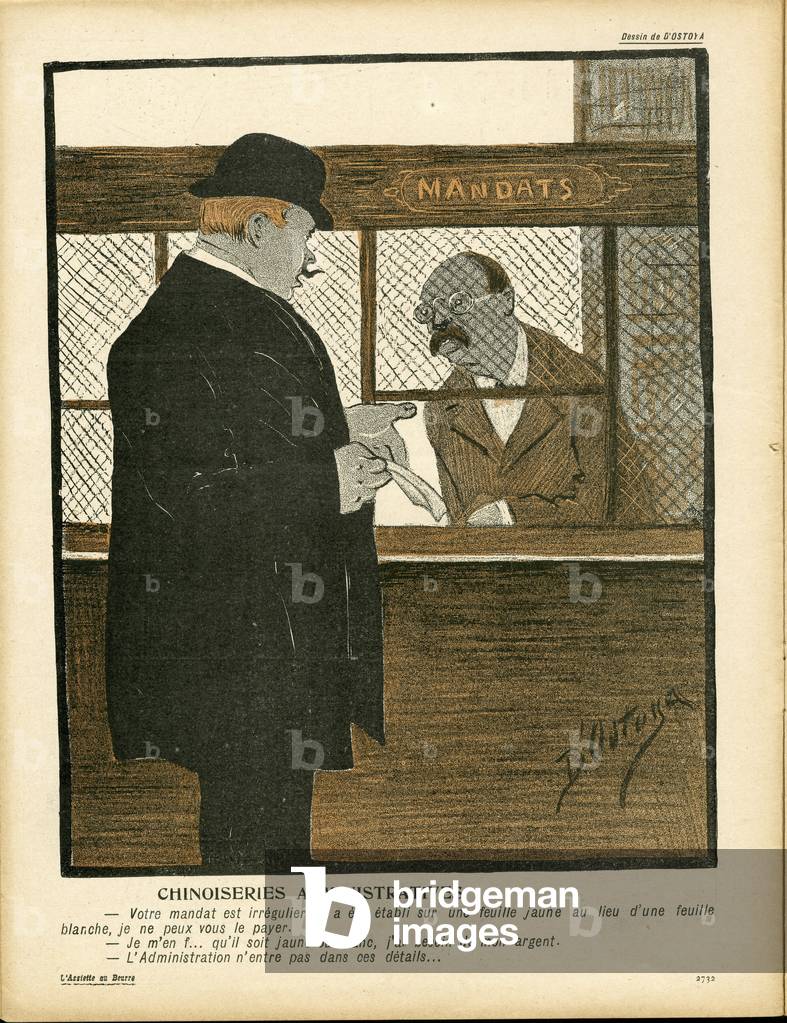L'Assiette au Beurre, number 164, Satirique en couleurs, 1904_5_21: Administration, Courier La Poste, Office (lithograph)
