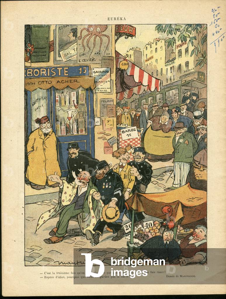 Illustration of Manfredini (1889-1922) for the Blanket of Le Rire, 01/03/19 - Eureka - Shops, Hairdressing, Hair, Hair, Hair, Hair