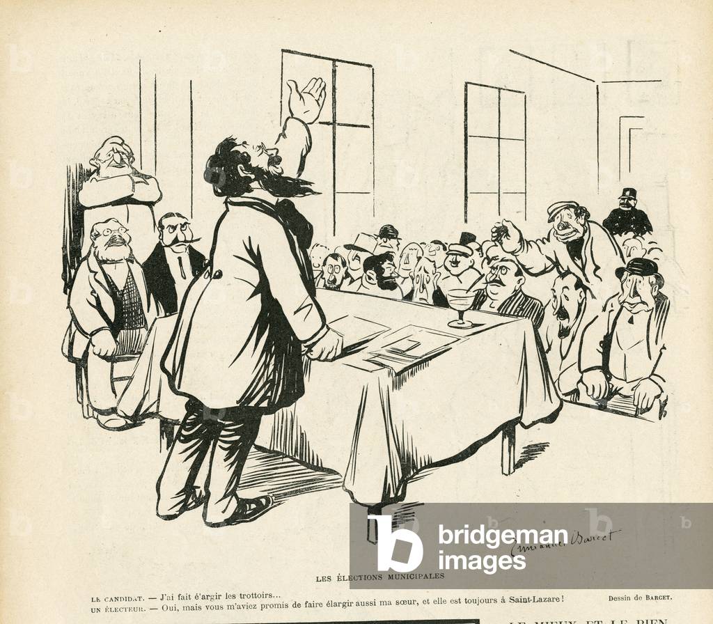Illustration of Emmanuel Barcet (1870-1940) in Le Rire by Emmanuel Barcet