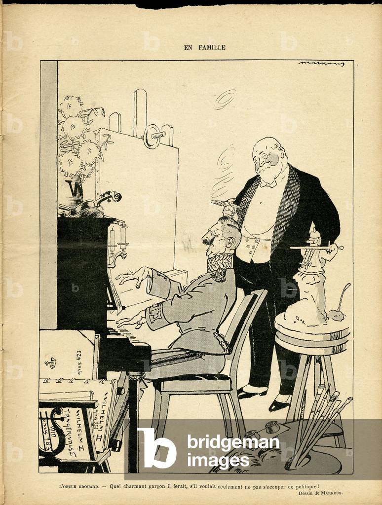Illustrazione di Markous (1883-1941) in Le Lire, 13/02/09 - Famiglia - Germania Prussia, Musica, Arte, Fumo, P