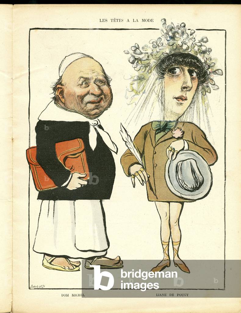 Le Lire, number 78, Satirique en Couleurs, 1904_7_30: The heads in fashion - Dom Michel, Liane de Pougy