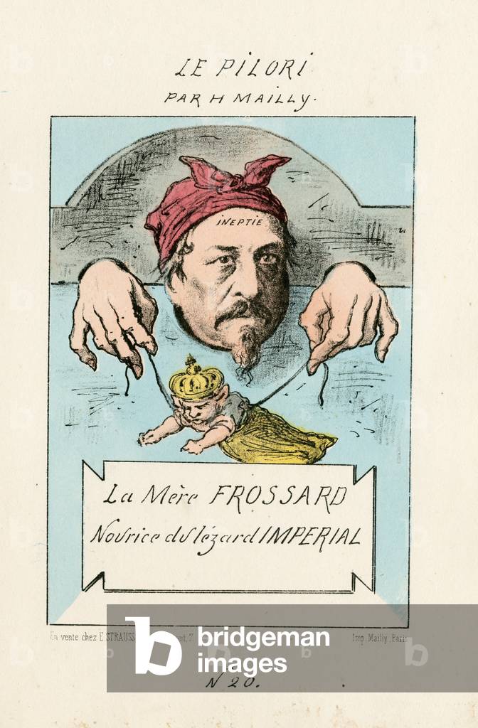 Le Pilori (Mailly), number 20, circa 1870 - Illustration by Mailly (1829-?) : Nurse of the Imperial Lizard - Second Empire, War 1870-1871 - Prince Imperial, General Generaux, Frossard Charles Auguste
