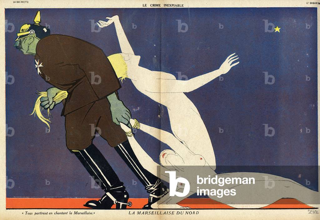 Bild von Gravur "Illustration für die Zeitschrift "La Baionette"" 1916 von Paul Iribe