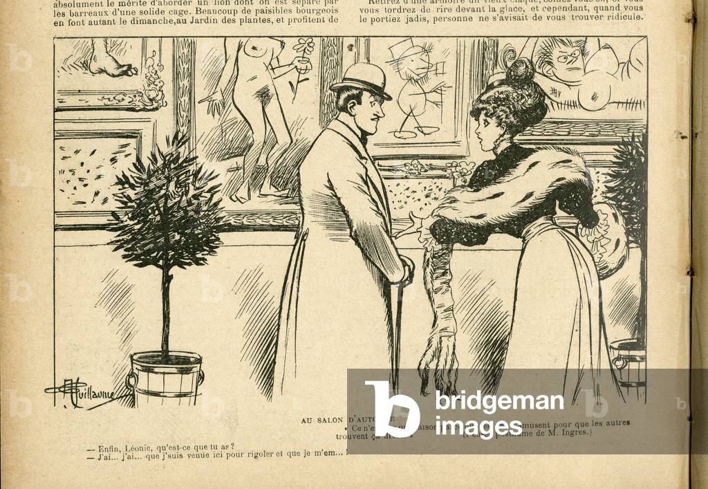 Illustration by Albert Guillaume (1873-1942) in Le Rire, 11/11/05 - At the Salon d'automne - Art, Painting salons, Caricature salons