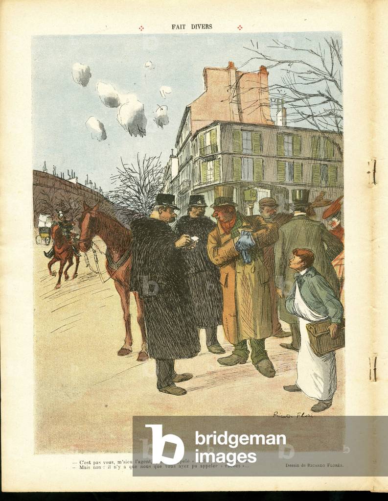 The Laughter, Satirical in Colours, 1907_3_23: Miscellaneous - Architecture Urban Planning, Daily Life - Horse Horses - Illustration by Ricardo Flores (1878-1918)