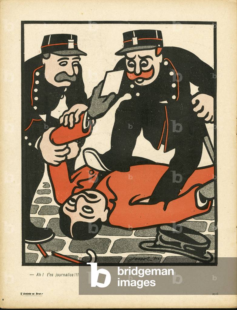 L'Assiette au Beurre, numero 150, Satirique en couleurs, 1904_2_13: «» Ah! Sei un giornalista!» - Stampa/Media