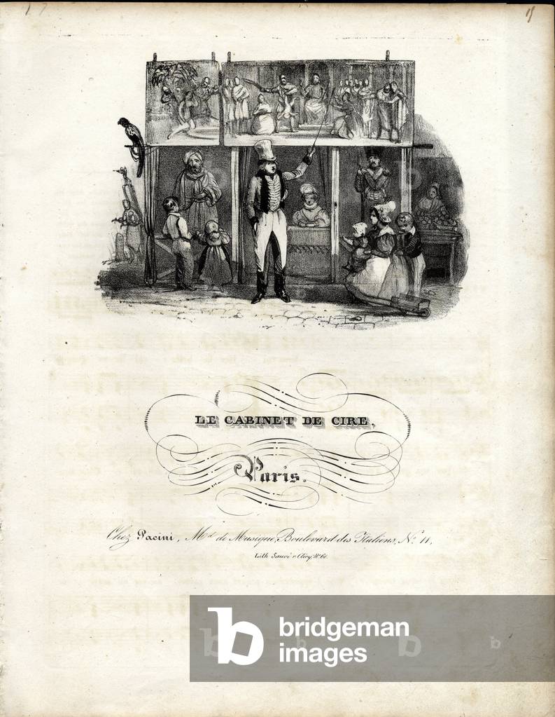 Illustration in “” Song illustree””, ca. 1840 - The wax cabinet