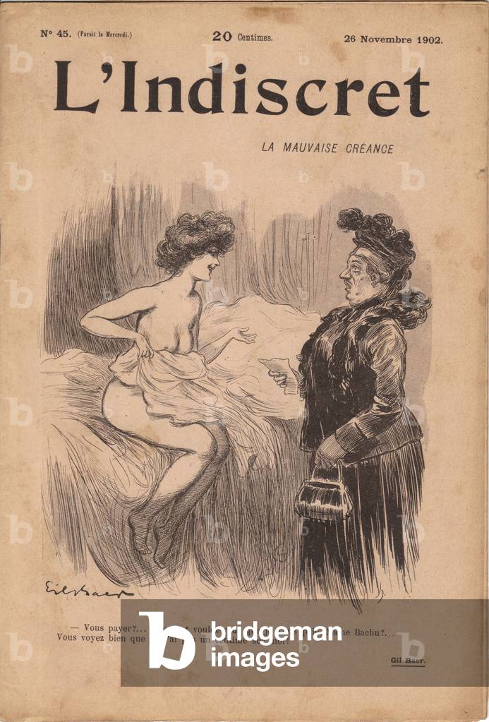 Cover of “” L'Indiscret””, N & B Satirique, 1902_11_26: Housing - Illustration by Gil Baer (1859-1931)