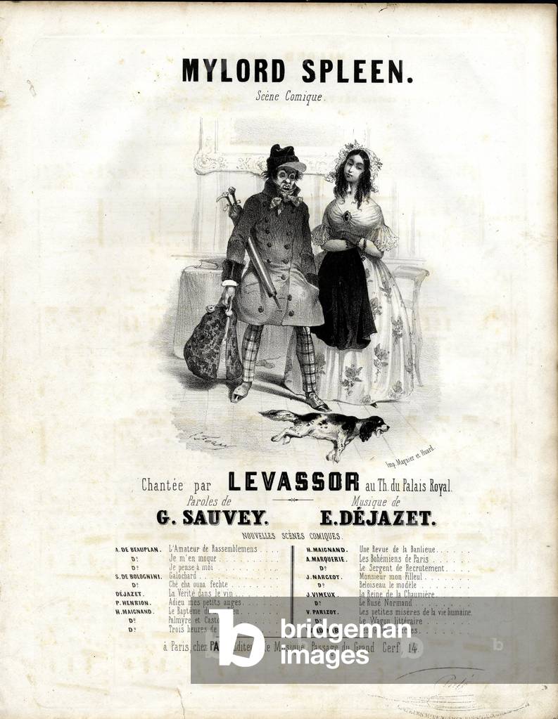 Illustration of Eugene-Hippolyte Forest (1808-1891) in “” Song illustree””, ca. 1840 - Mylord Spleen - Couple