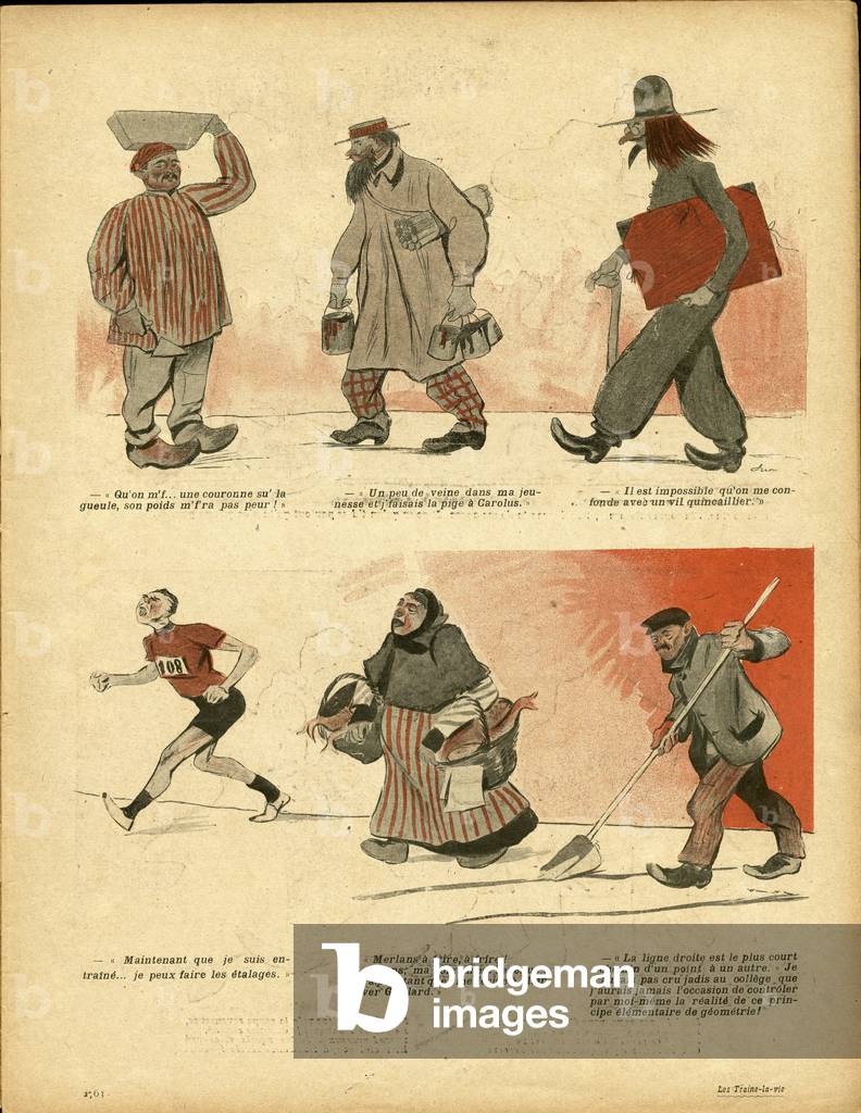 L'Assiette au Beurre, number 166, Satirique en couleurs, 1904_6_4: Metiers - Camelot vendant ambulant (lithograph)
