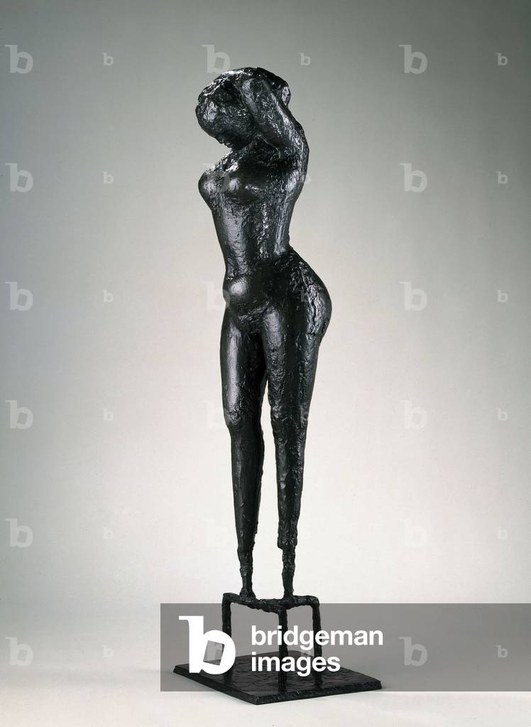 Girl Looking Down, 1956-57 (bronze with a dark brown patina)