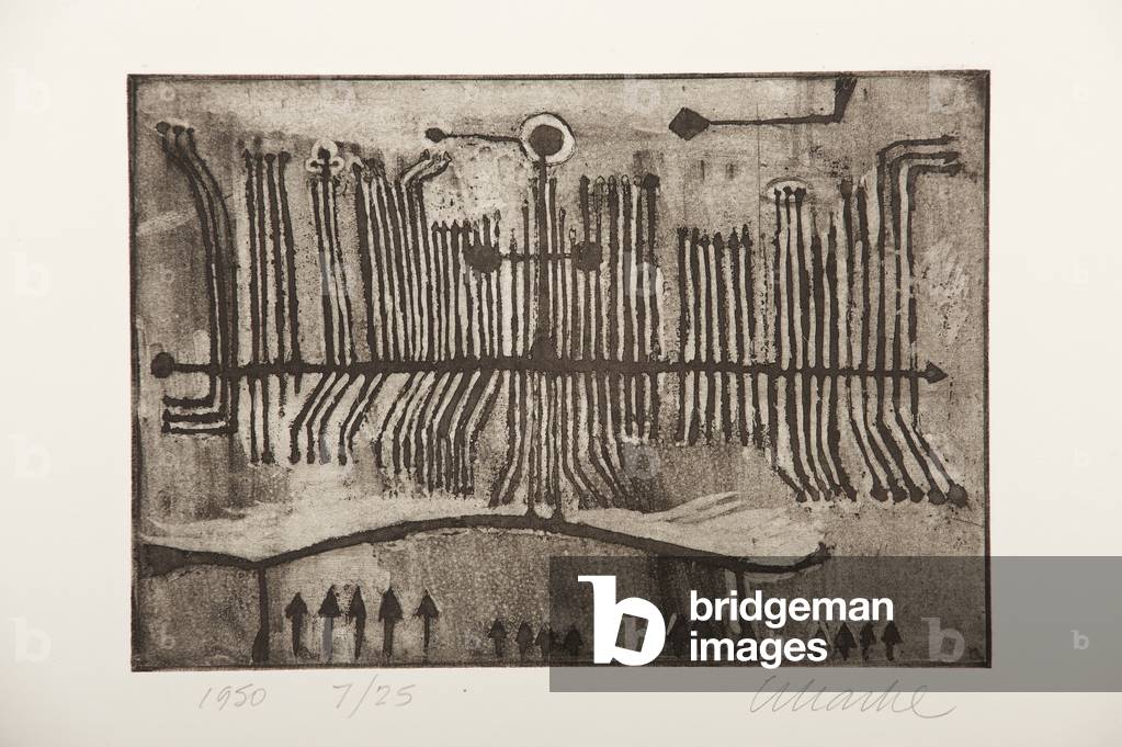 Man (horizontal) 1950 (etching)