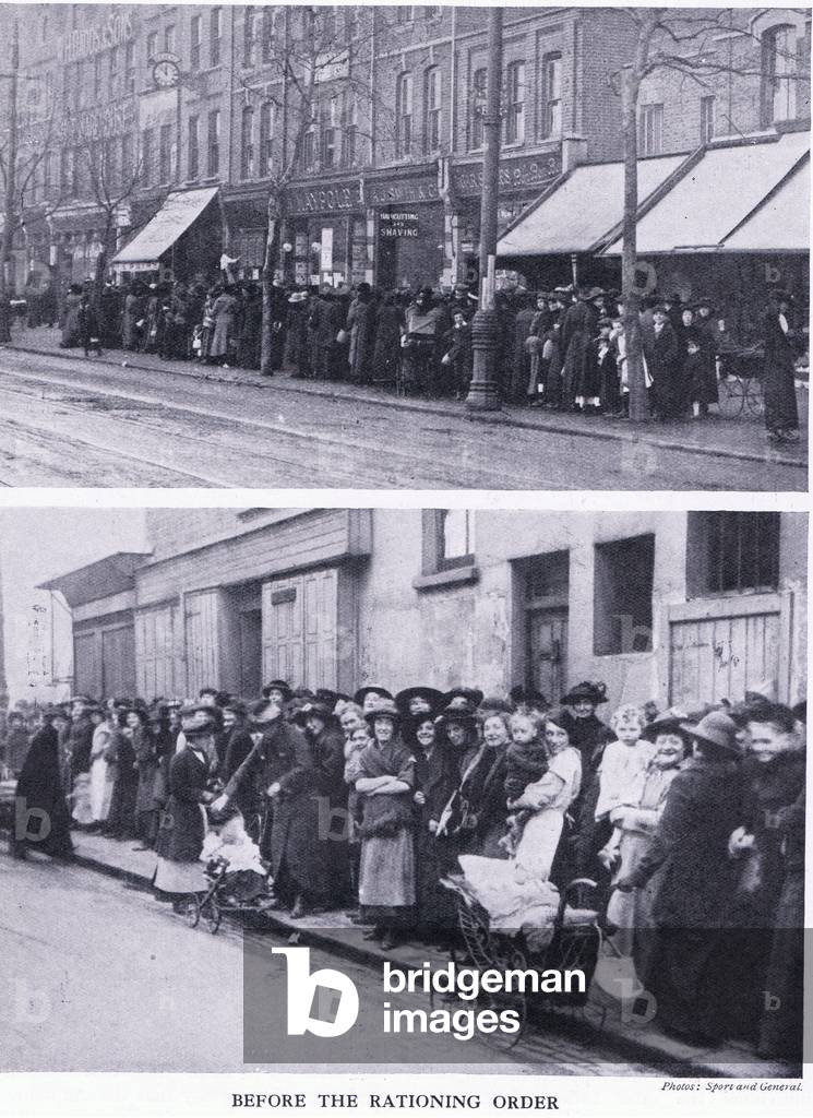 Before the rationing order, from Cassells History of the British People published by the Waverley Book Company Limited, c.1940 (b/w photo)