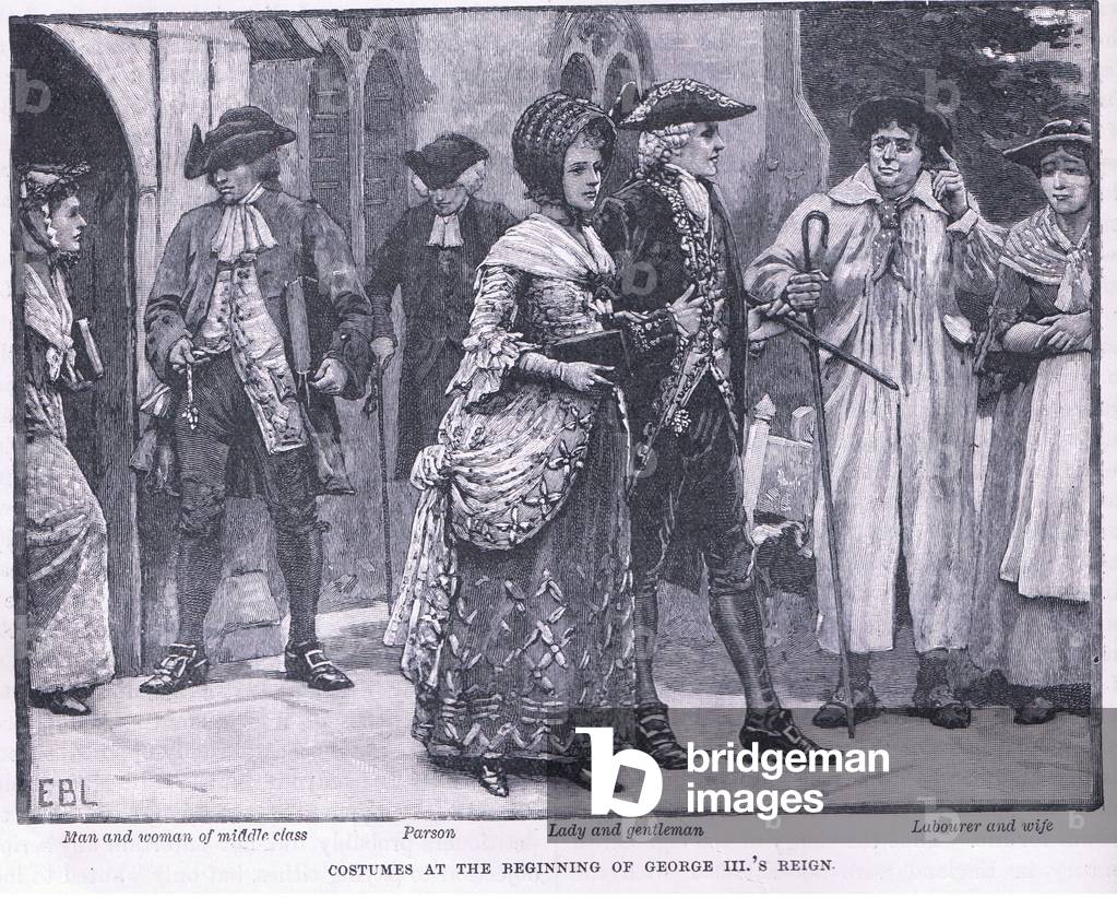 Costumes at the beginning of George III's reign (litho)