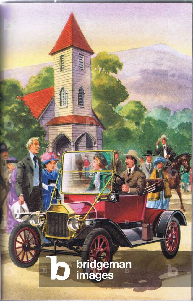 A famous Ford the Model T (colour litho)