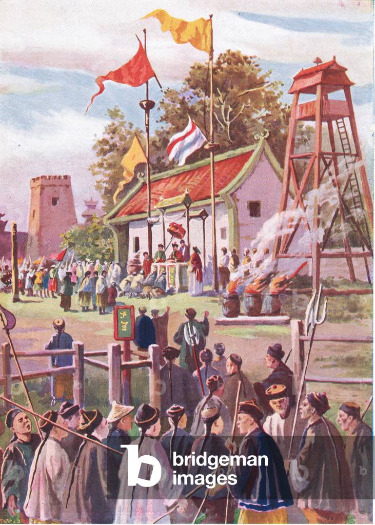 Boxers enrollong at a military post (litho)