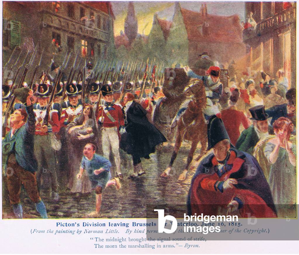 Picton's division leaving Brussels for Waterloo AD 1815