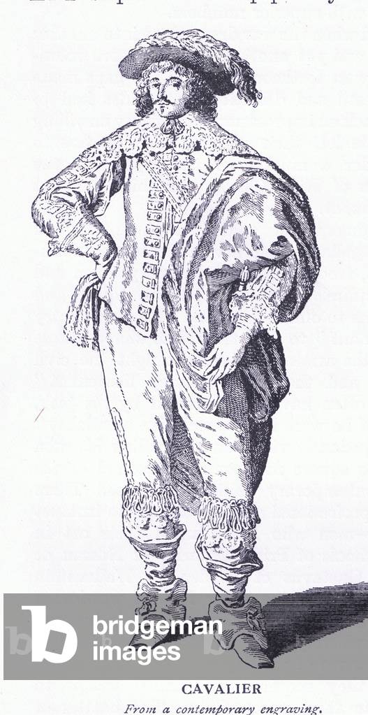 A Cavalier, from Cassells History of the British People published by the Waverley Book Company Limited, c.1940 (litho)
