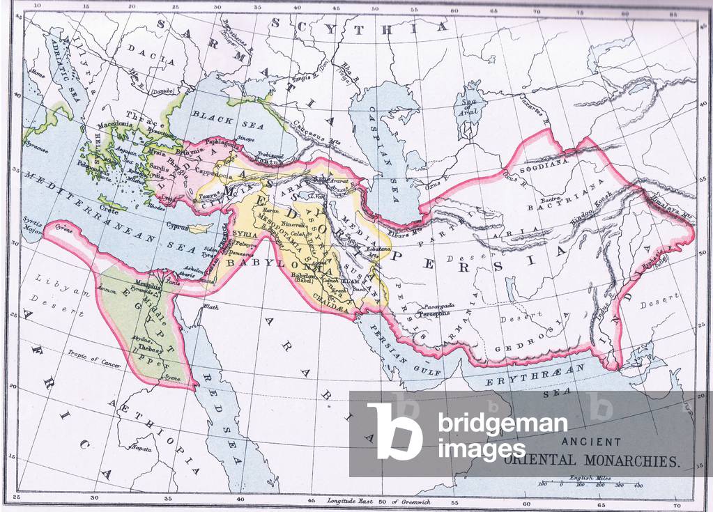 Map of Ancient Oriental Monarchies, from The Gresham Publishing Company Ltd, 1920 (colour litho)