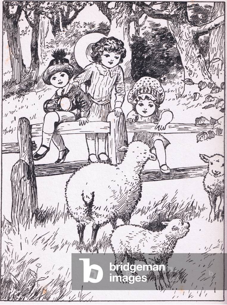 Spring lambs, from The Golden Year published by Wells Gardner Darton & Co, c.1930 (litho)
