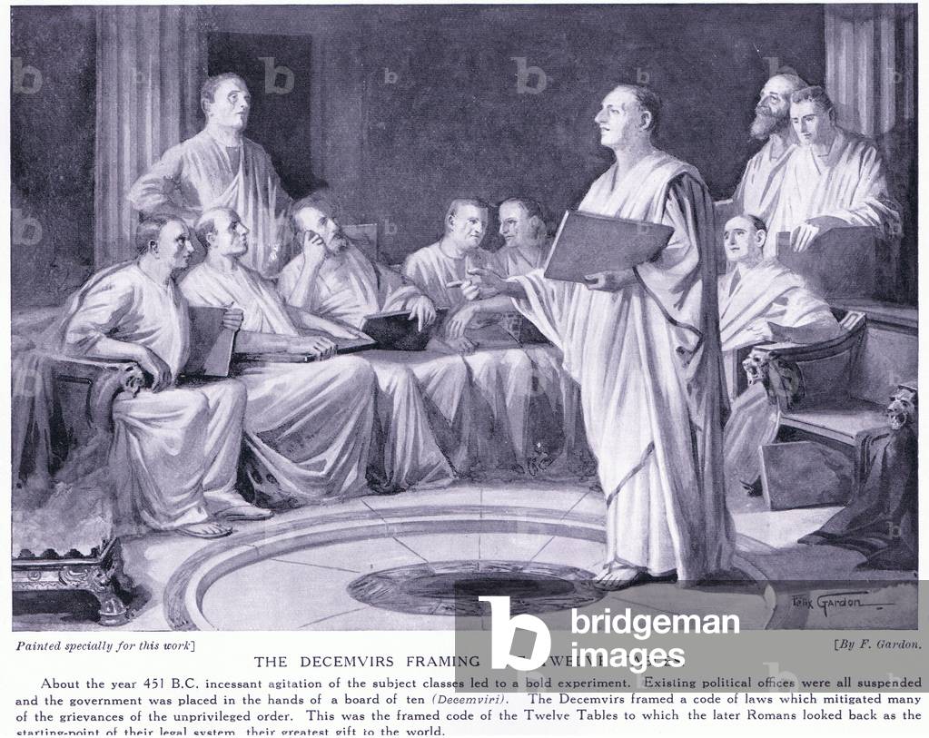 The Decemvirs framing the twelve tables