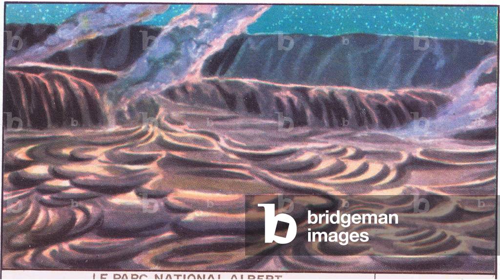 The National Albert Park: A volcanic region, from colour Liebig postcard (colour litho)