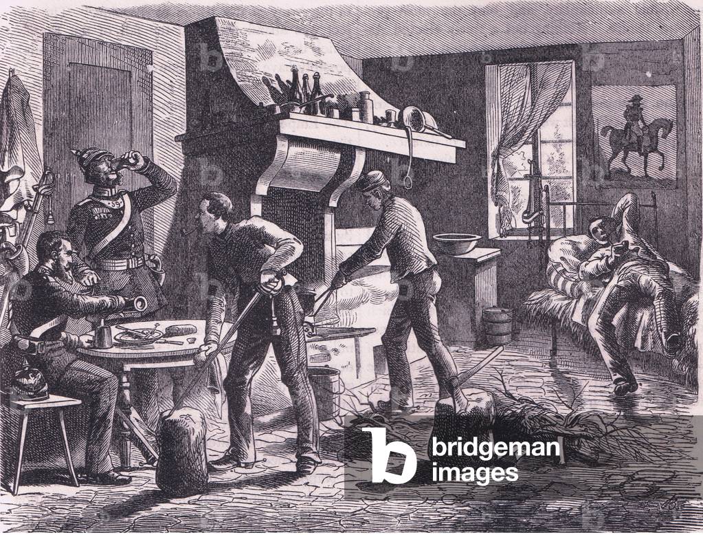 Germans in possession, illustration from 'Cassells History of the War Between France and Germany', c.1948 (litho)