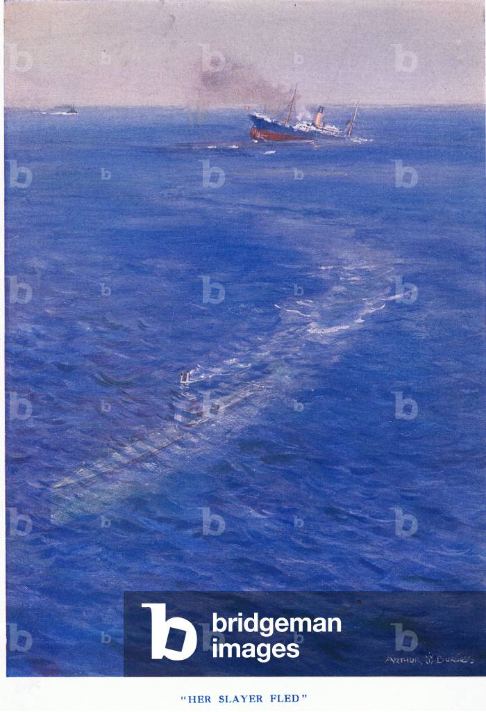 Her slayer fled, from Cassells History of the British People published by the Waverley Book Company Limited, c.1940 (colour litho)