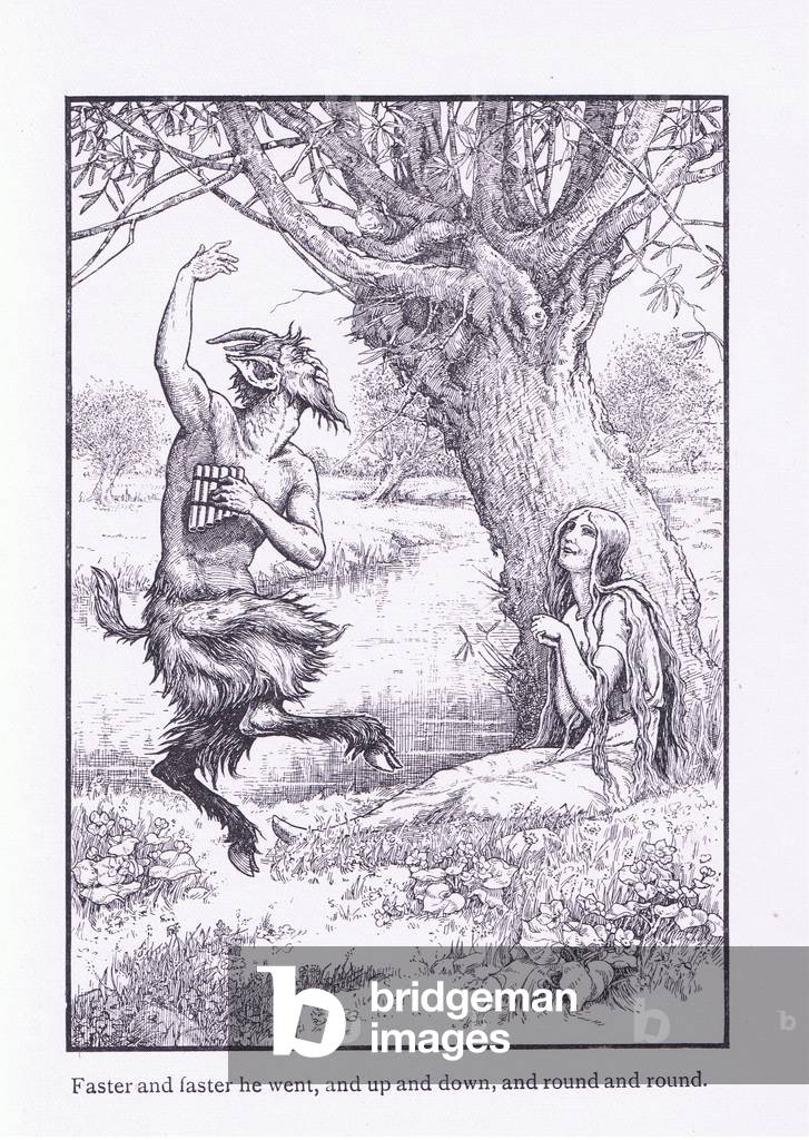 Faster and faster he went, and up and down, and round and round, illustration from 'Children of the Dawn ', 1925 (litho)