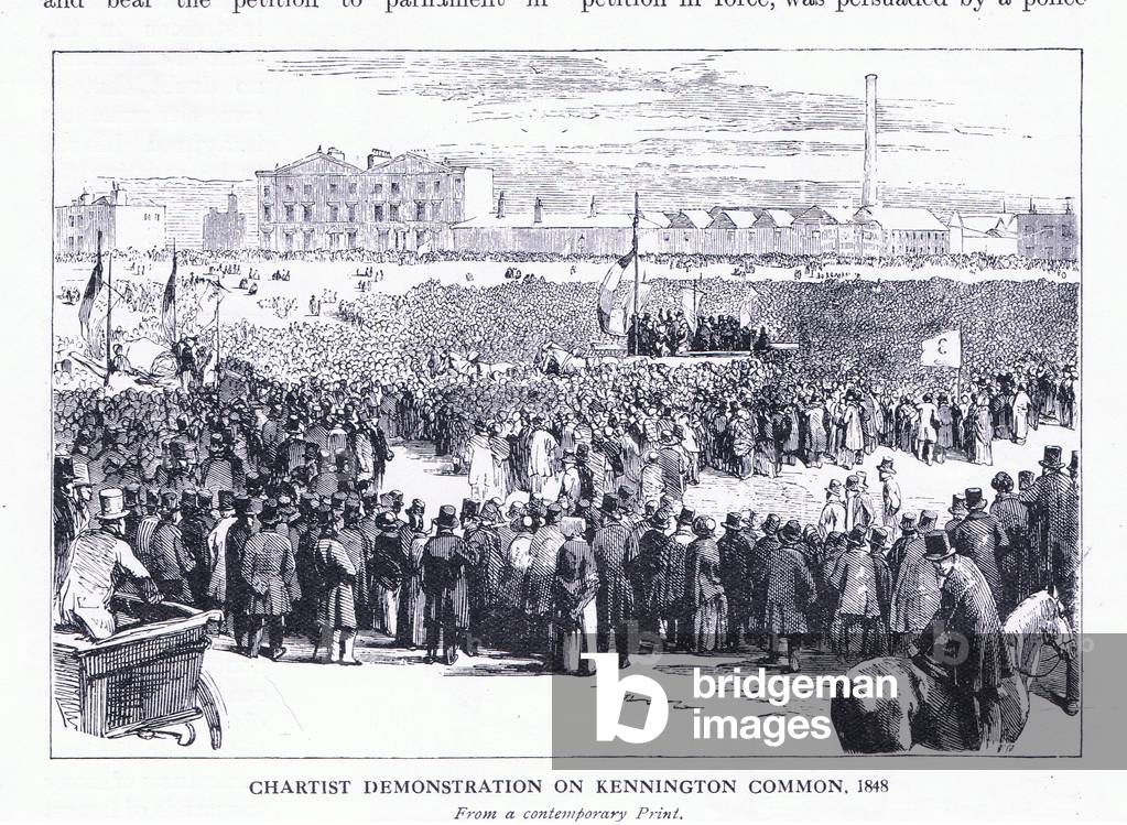 The Chartist Demonstartionin Kensington Common 1848, from Cassells History of the British People published by the Waverley Book Company Limited, c.1940 (litho)