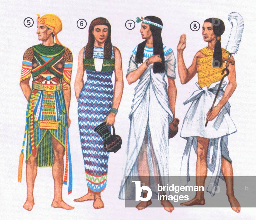 Egyptian dress, from Knowledge Magazine, 1963 (colour litho)
