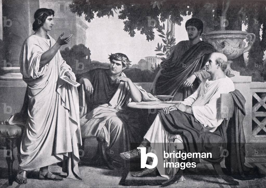 Virgil, Horace and Varius at the house of Maccenas