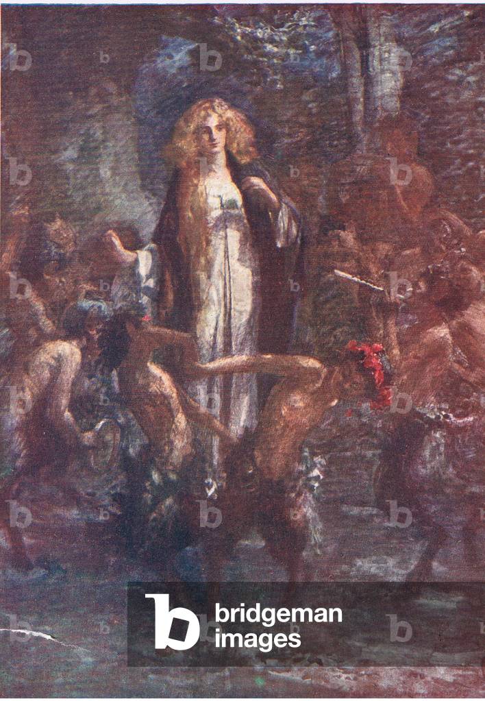 The satyrs danced round her in glee, Stories from the Faerie Queen published by George Harrap and Company, 1913 (colour litho)