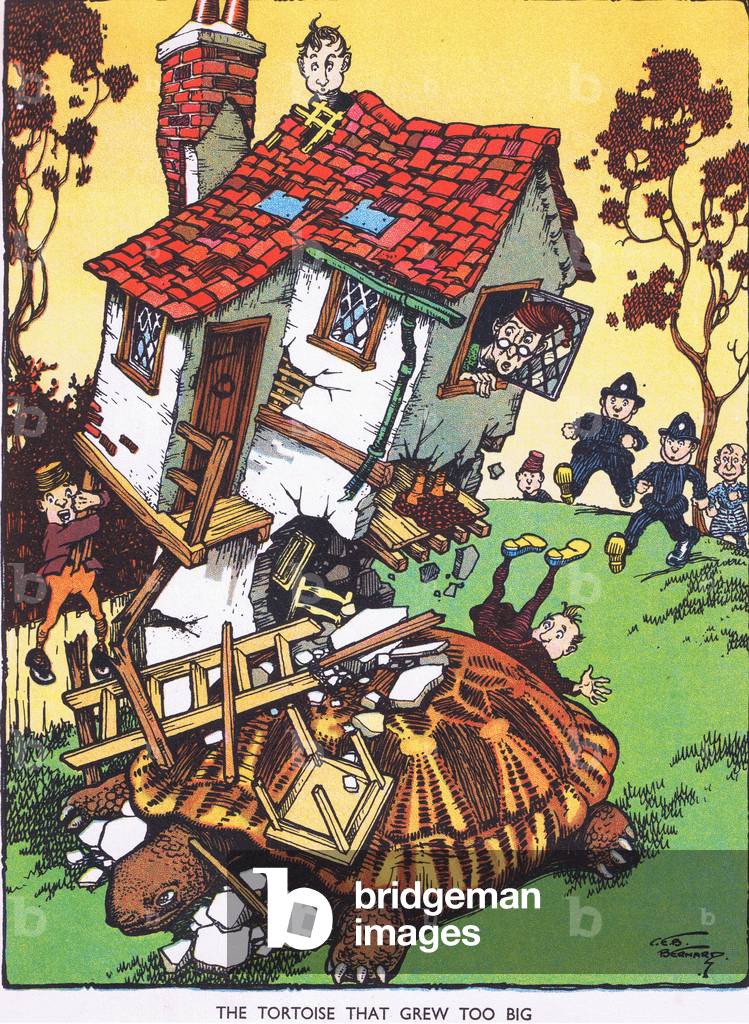 The tortoise that grew too big, from Jolly Days in the Country published by Blackie & Son Ltd, 1949 (colour litho)