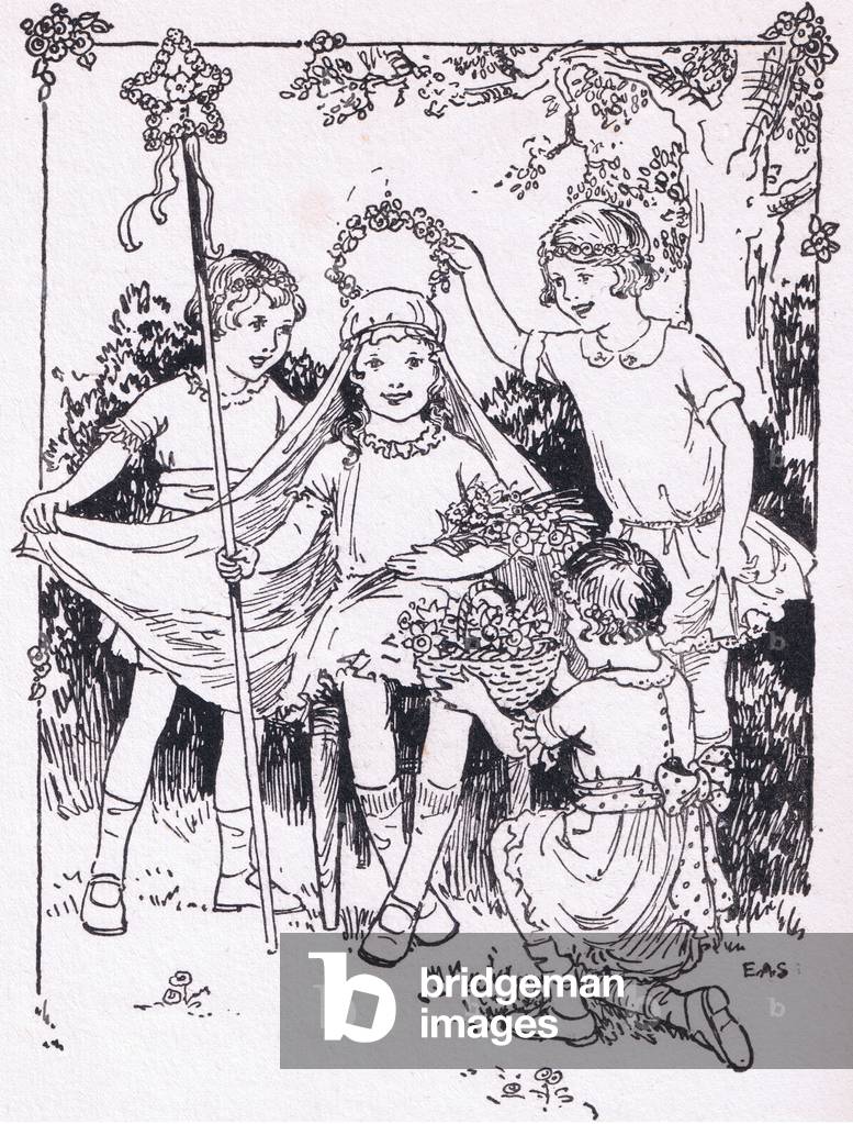 Queen of May, from The Golden Year published by Wells Gardner Darton & Co, c.1930 (litho)
