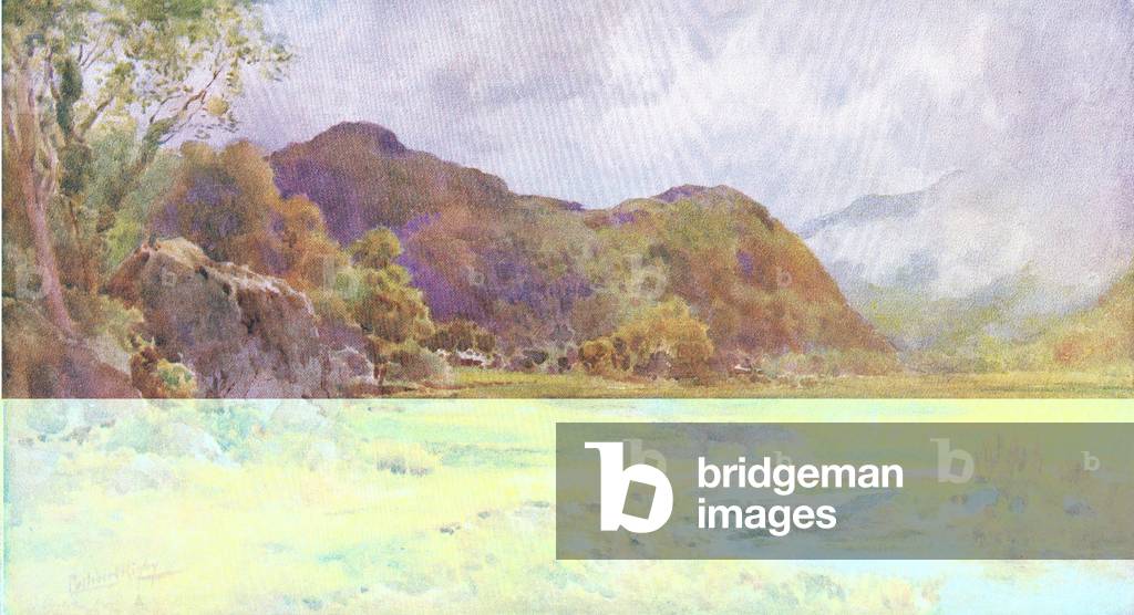 On the marsh near Lodmore, Cumberland, from Hutchinson's Beautiful Britain pub. by Hutchinson & Co, c.1920 (colour litho)