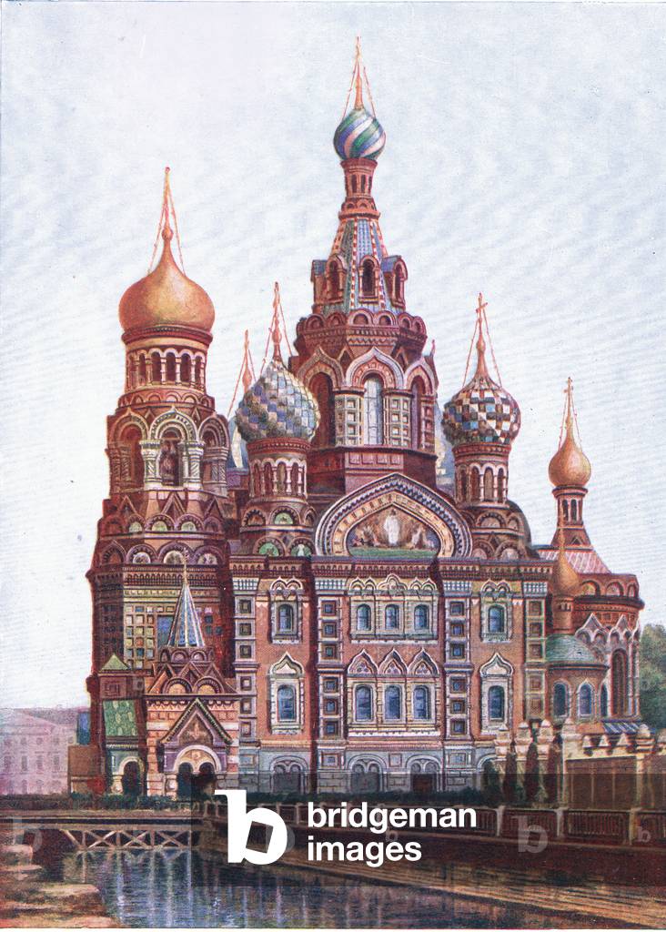 The Church of the Resurrection, Leningrad, illustration from Hutchinson's Picturesque Europe Vol 3 published by Hutchinson & Co Ltd, c.1920 (colour litho)