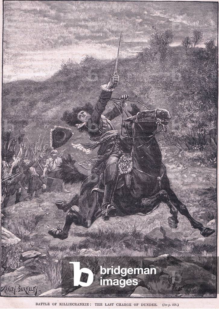 Battle of Killiecrankie: The last charge of Dundee AD 1689 (litho)