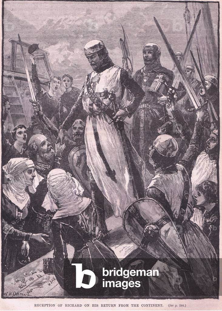 Reception of Richard on his return from the Continent AD 1194 (litho)