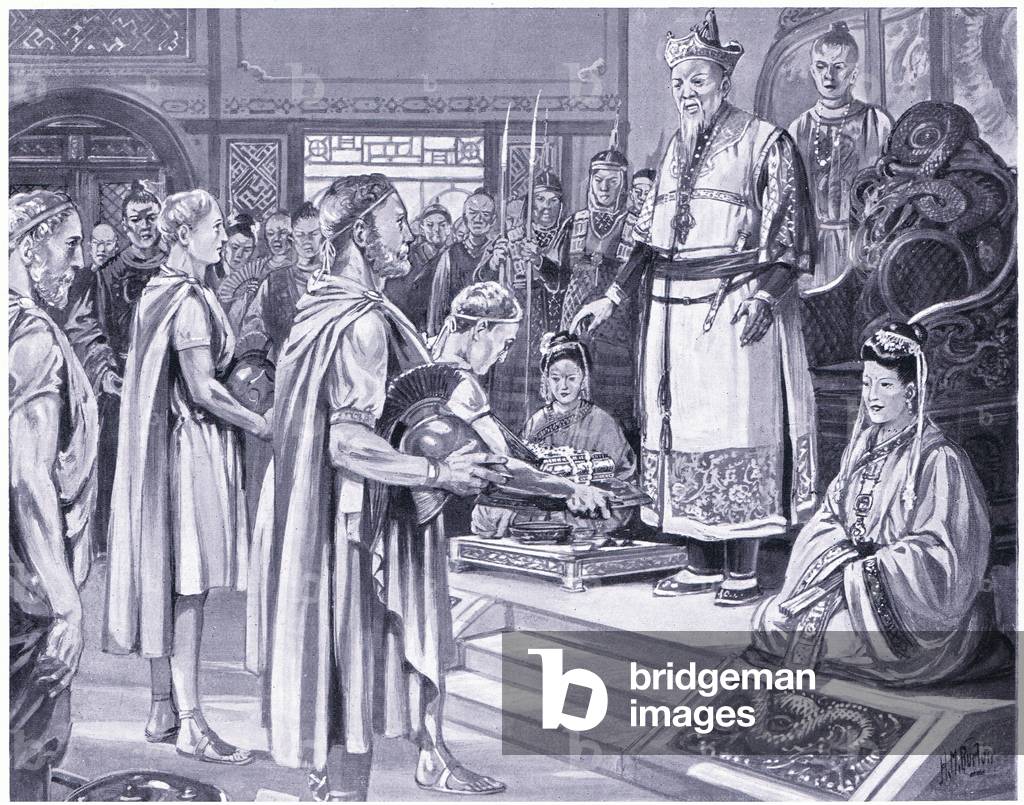 The Chinese emperor receives a mission (litho)