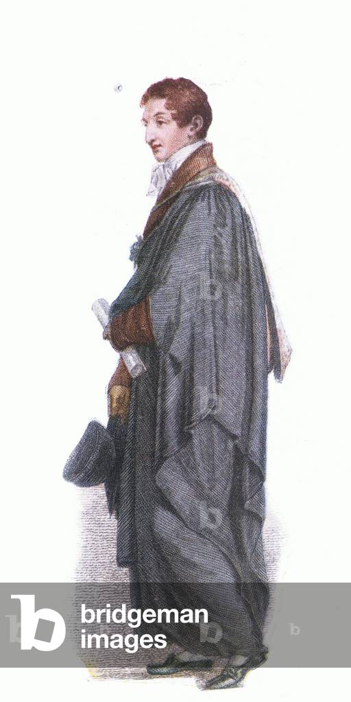 Senate House attire, illustration from The Sphere, 1953 (colour litho)