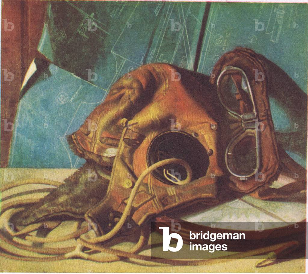 Airman's equipment, 1932, from British Adventure published by Collins, 1947 (colour litho)