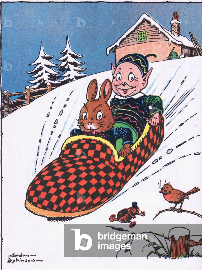 Hold tight, from Jolly Days in the Country published by Blackie & Son Ltd, 1949 (colour litho)