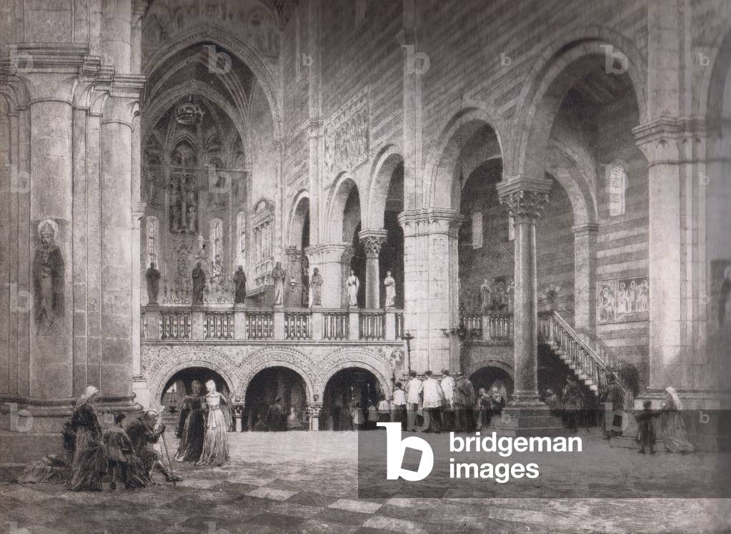 The church of San Zeno, Bibbys Annual, 1916-1917 (litho)