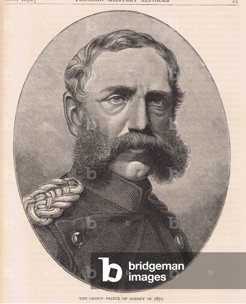 The Crown Prince of Saxony in 1870, illustration from 'Cassells History of the War Between France and Germany', c.1921 (litho)
