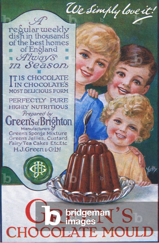 Green's Chocolate Mould, from My Magazine, pub.1922 (colour litho)
